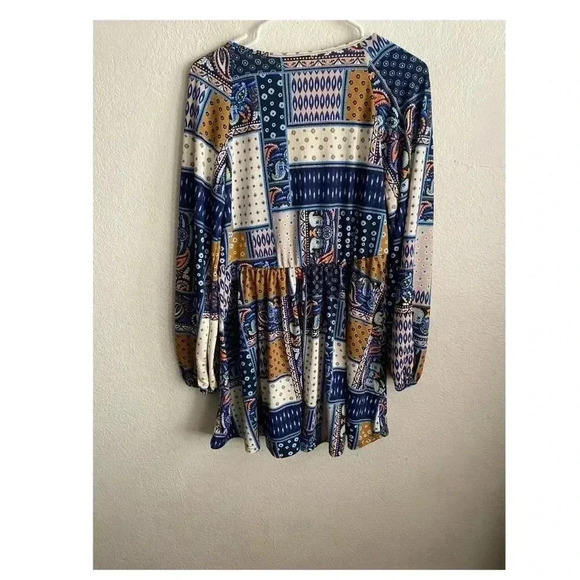 🆕Melloday Boho Patchwork Tunic Top M🆕 - Picture 4 of 10